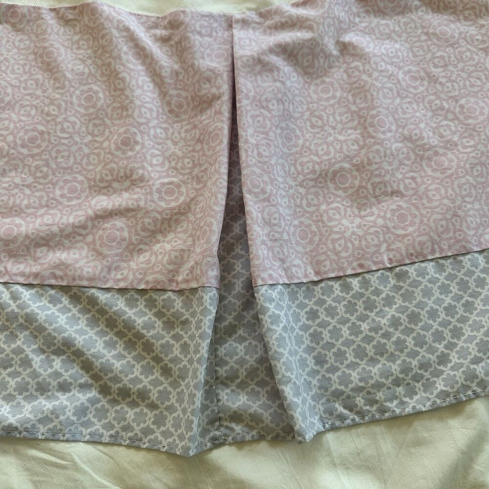 3 Piece Baby Girl Crib Bedding Set Birds Pink Lavender Floral & Carrier Cover - Picture 9 of 14